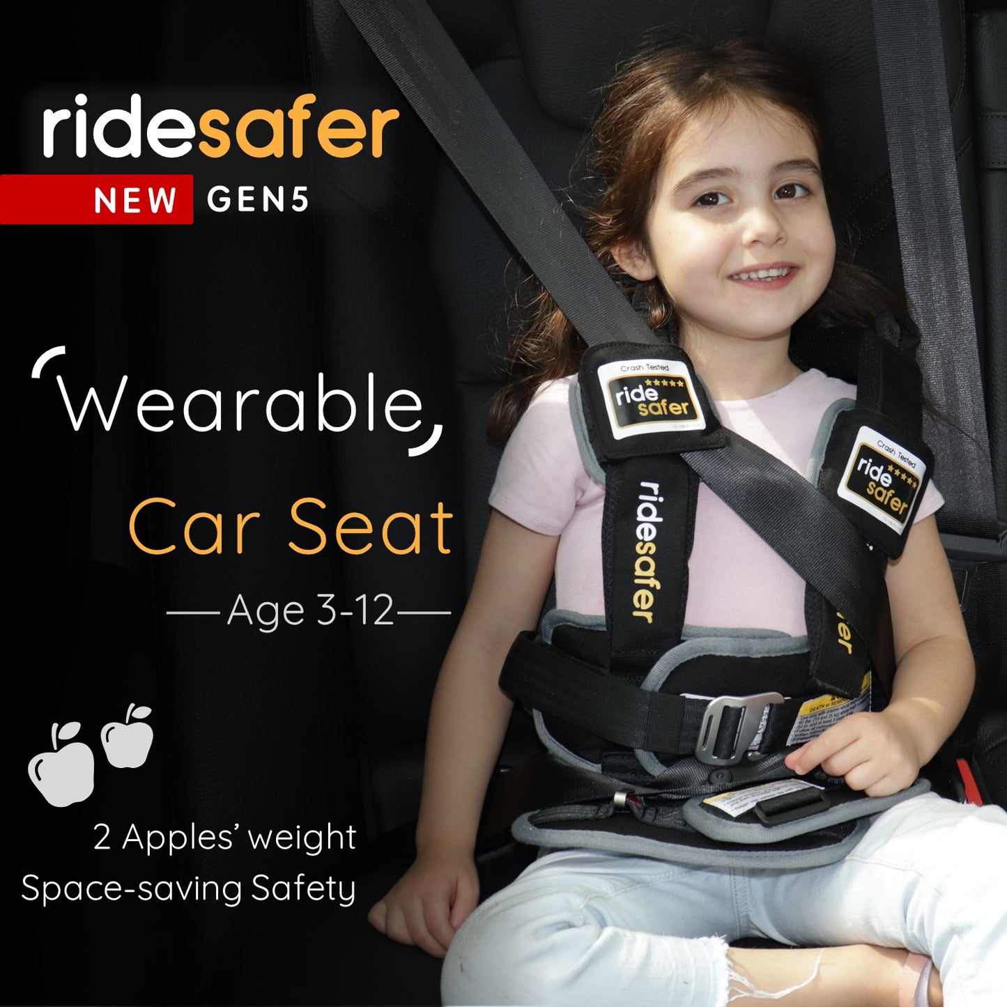 USA RideSafer travel portable carseat 3-12 year old free shipping in Taiwan